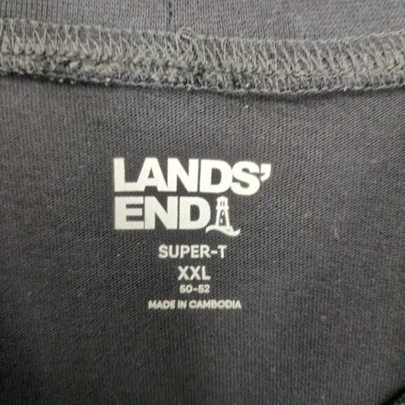 Lands End Men's XXL Black Long Sleeve T-Shirt Mock Neck Super-T Minimalist Basic - Picture 2 of 10